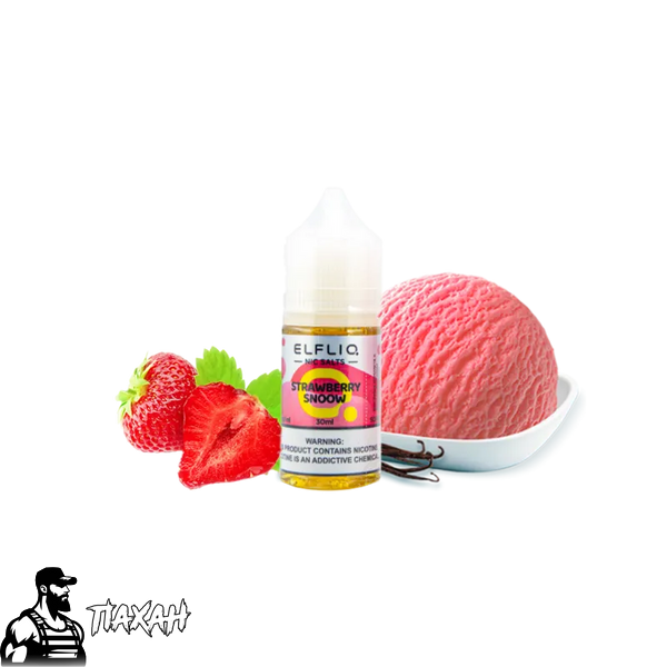 Жидкость Elfliq Strawberry snow (Клубничное Мороженое, 50 мг, 30 мл) 21071 Фото Інтернет магазину Кальянів - Пахан